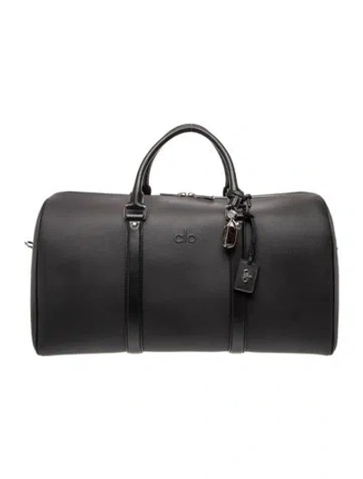 Pre-owned Alo Yoga Leather Weekender Bag W/ Tags In Black