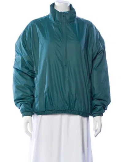 Pre-owned Alo Yoga Mock Neck Long Sleeve Top In Blue