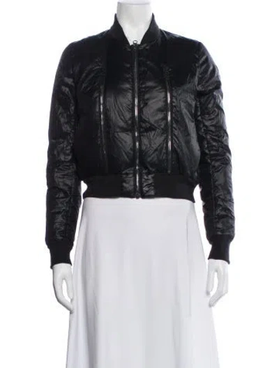 Pre-owned Alo Yoga Nylon Bomber Jacket In Black