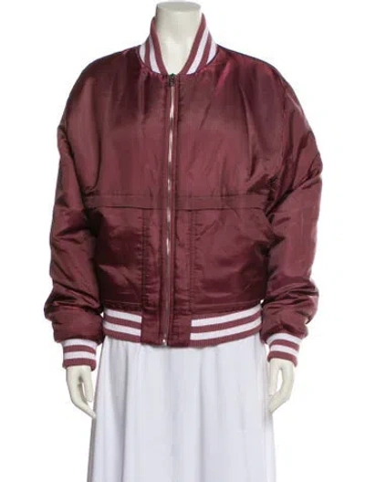 Pre-owned Alo Yoga Nylon Bomber Jacket In Neutral