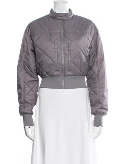 Pre-owned Alo Yoga Nylon Bomber Jacket In Purple