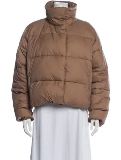 Pre-owned Alo Yoga Nylon Down Jacket In Brown