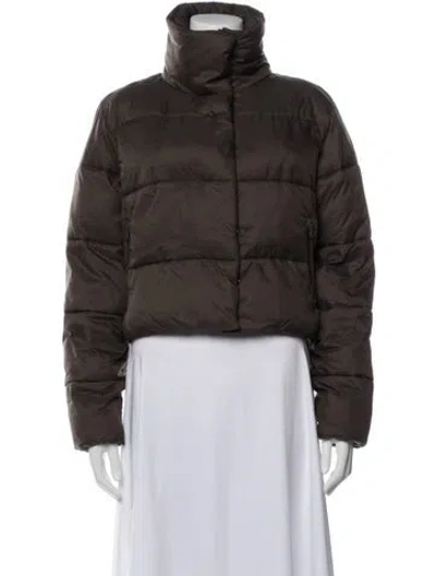 Pre-owned Alo Yoga Nylon Down Jacket In Brown