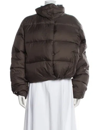 Pre-owned Alo Yoga Nylon Down Jacket In Brown