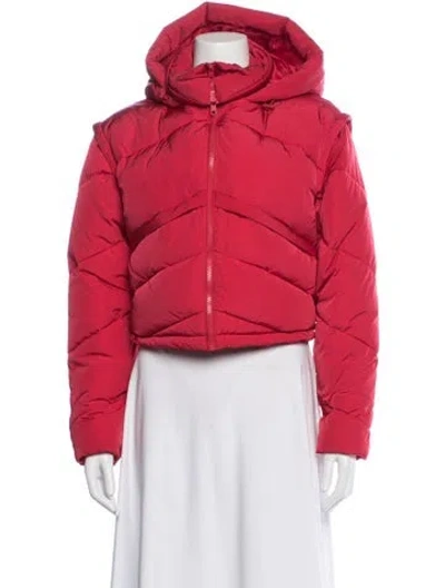 Pre-owned Alo Yoga Nylon Down Jacket In Red