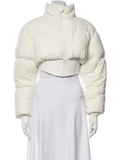 Pre-owned Alo Yoga Nylon Faux Fur Coat In White