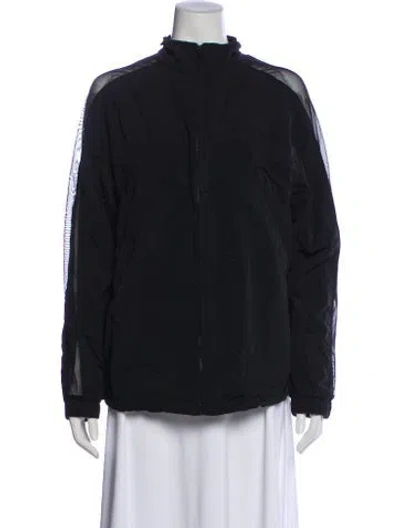 Pre-owned Alo Yoga Origin Full-zip Track Nylon Jacket In Black
