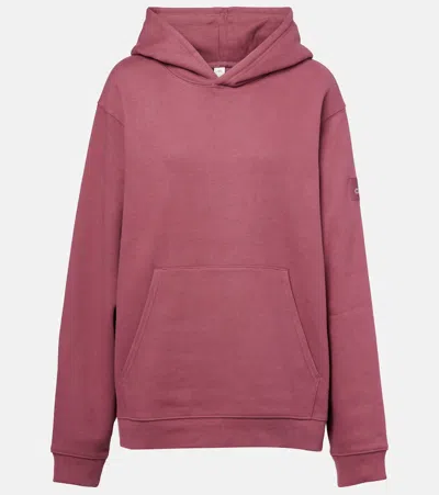 Alo Yoga Renown Cotton-blend Jersey Hoodie In Purple