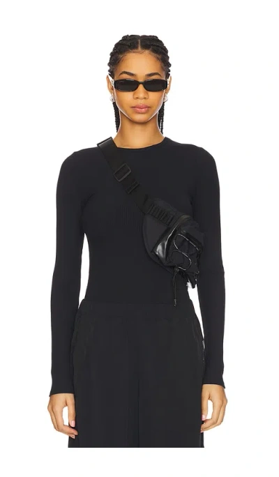 Alo Yoga Ribbed Modal Long Sleeve Top In Black