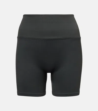 Alo Yoga Seamless Ribbed Favorite Biker Shorts In Green