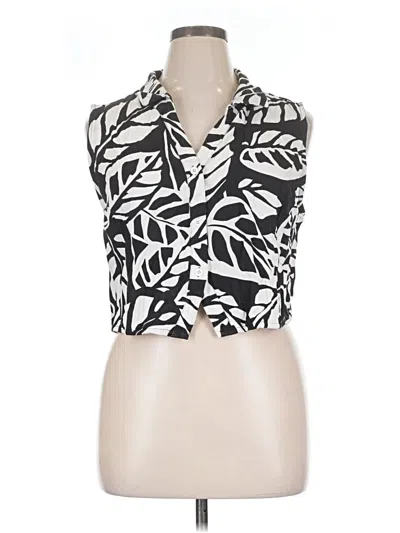 Pre-owned Alo Yoga Sleeveless Button Down Shirt In Black