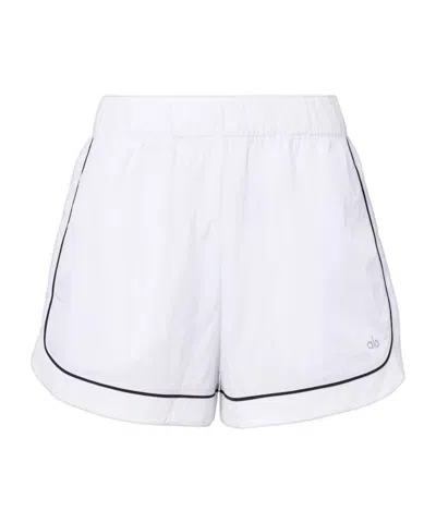 Alo Yoga Striped Detail Shorts In White
