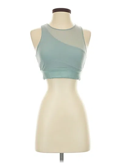 Pre-owned Alo Yoga Tank Top Teal Halter Neckline Tops In Blue