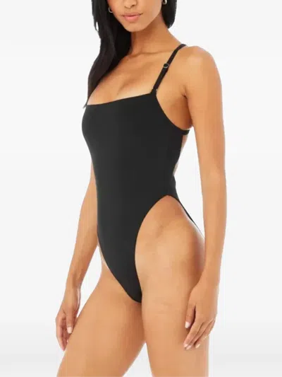 Alo Yoga Thrill Seeking Crisscross-back Bodysuit In Black