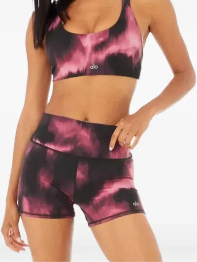 Alo Yoga Tie-dye High-waist Shorts In Multi