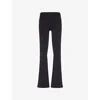 Alo Yoga Womens Black Airbrush Bootcut-leg High-rise Stretch-woven Leggings In Black