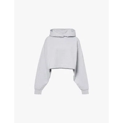 Alo Yoga Womens Athletic Heather Grey Bae Oversized Cotton-blend Jersey Hoody In Athletic Heather Grey