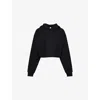 Alo Yoga Womens Black Bae Oversized Cotton-blend Jersey Hoody Xs In Black