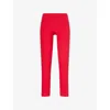 Alo Yoga Womens Bold Red Alosoft 7/8 High-rise Stretch-woven Leggings
