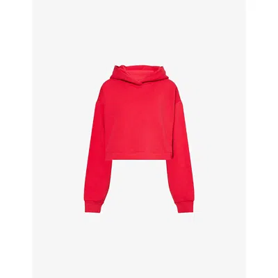 Alo Yoga Womens Bae Oversized Cotton-blend Jersey Hoody Bold Red In Bold Red