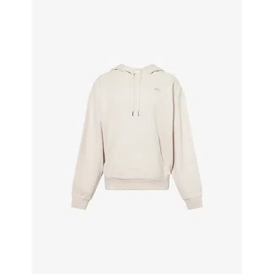 Alo Yoga Womens Bone Accolade Kangaroo-pocket Cotton-blend Hoody Xs