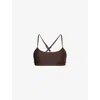 Alo Yoga Womens Intrigue Scoop-neck Stretch-woven Sports Bra Espresso