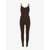 Alo Yoga Womens Espresso One And Done Camisole Stretch-jersey Unitard