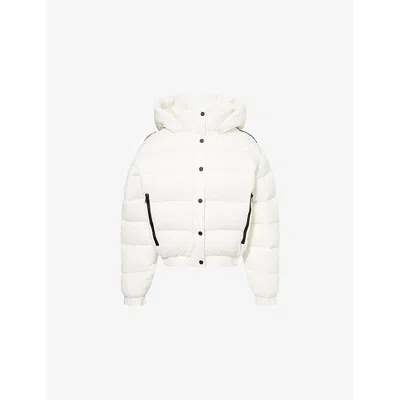 Alo Yoga Womens Ivory Aspen Love Puffer Nylon Jacket