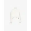 Alo Yoga Womens Edge Bomber Boxy-fit Faux-sherpa Jacket Ivory Xs In Ivory