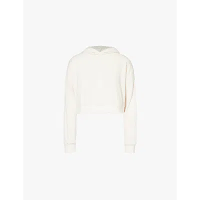 Alo Yoga Womens Muse Cropped Stretch-jersey Hoody Ivory