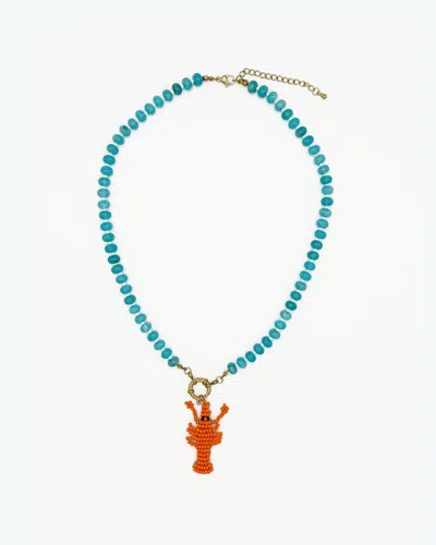 Aloft Women's Blue Candy Bead Necklace - Beaded Lobster