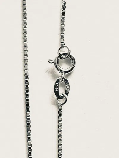 Pre-owned Aloha 14k Solid White Gold Bx-032 Box Chain W: 0.8 Mm Length: 18 Inches (45 Cm)-15