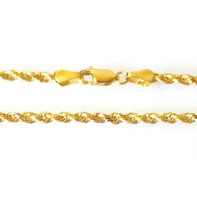 Pre-owned Aloha 14k Solid Yellow Gold Rope Chain 2.5 Grams W: 1.0 Mm L: 16 Inches (40 Cm)-30