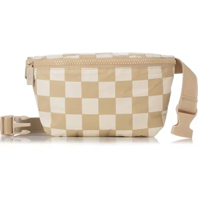 Aloha Collection Checkmate Mini Belt Bag In Neutral