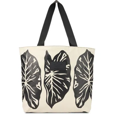 Aloha Collection Day Tripper Kalo Water Resistant Tote In Black