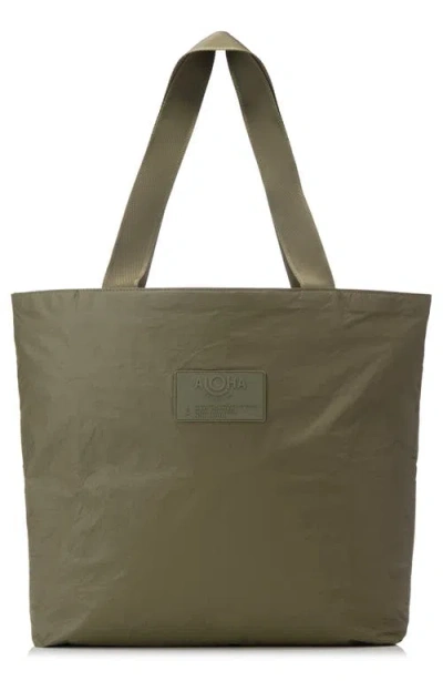 Aloha Collection Day Tripper Monochrome Water Resistant Tyvek® Tote In Olive