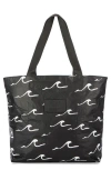 Aloha Collection Day Tripper Seaside Water Resistant Tyvek® Tote In White/black
