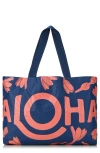 Aloha Collection Heipua Holo Holo Reversible Water Resistant Tyvek® Tote In Blue