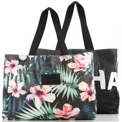 Aloha Collection Holo Holo Reversible Tote In Hibiscus Palm In Multi