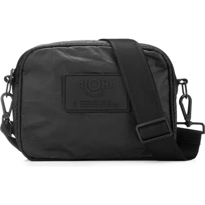 Aloha Collection Le Tour Monochrome Water Resistant Tyvek® Crossbody Bag In Black