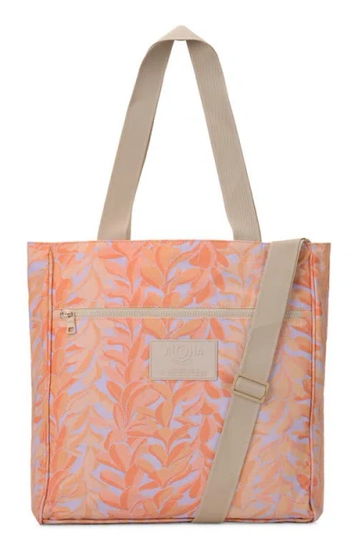 Aloha Collection Lei Stand Nylon Daily Tote In Orange