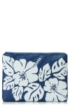 Aloha Collection Medium Water Resistant Tyvek® Zip Pouch In White/ Navy