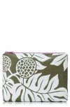 Aloha Collection Medium Water Resistant Tyvek® Zip Pouch In White/ Olive