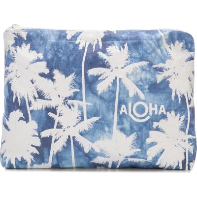 Aloha Collection Mid Coco Palms Water Resistant Zip Pouch In Multi