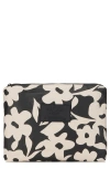 Aloha Collection Mid Fall Flowers Water Resistant Tyvek® Zip Pouch In Black