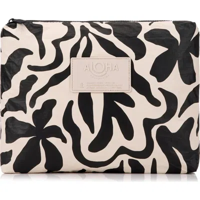 Aloha Collection Mid Float Water Resistant Zip Pouch In Black