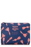 Aloha Collection Mid Heipua Water Resistant Tyvek® Zip Pouch In Blue