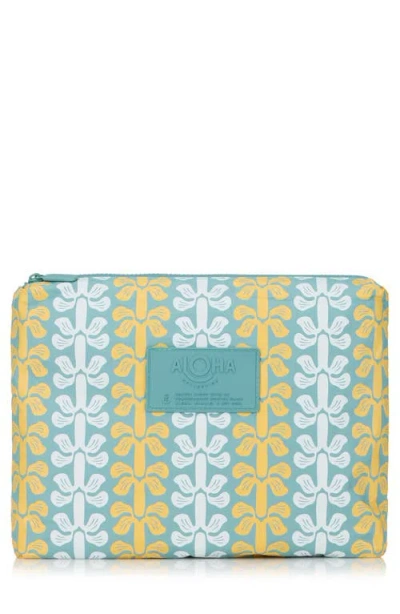 Aloha Collection Mid Lei Life Water Resistant Tyvek® Zip Pouch In Green