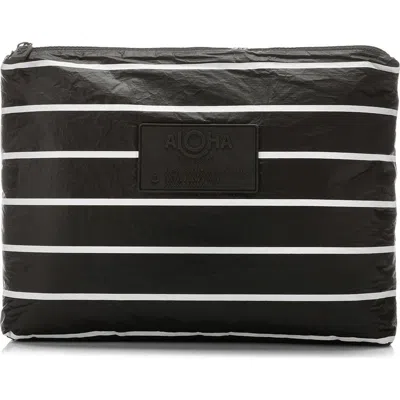Aloha Collection Mid Pinstripe Water Resistant Tyvek® Zip Pouch In Multi