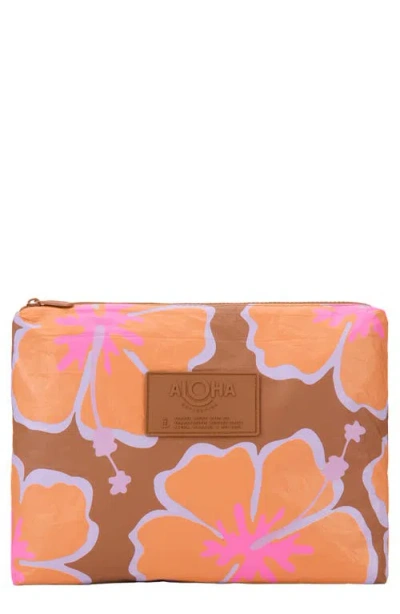 Aloha Collection Mid Pua Waikiki Water Resistant Tyvek® Zip Pouch
